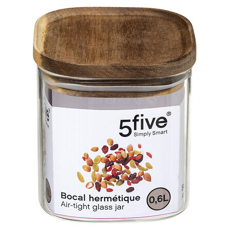 Contenedor Hermético Tapa Acacia 0.6 L 5five 1 un