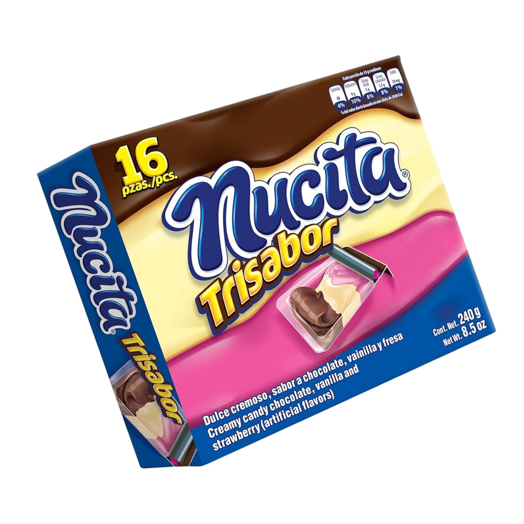 Chocolates Cremosos Trisabor ChocoVainillaFrutilla Nucita 16 un x 15 g