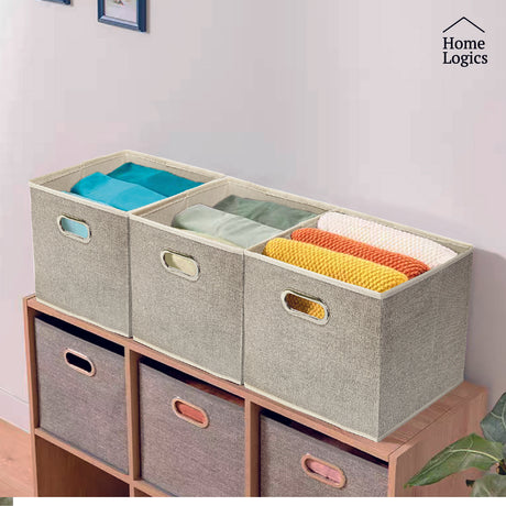 Caja Almacenamiento Beige 31 x 31 cm Home Logics 1 un