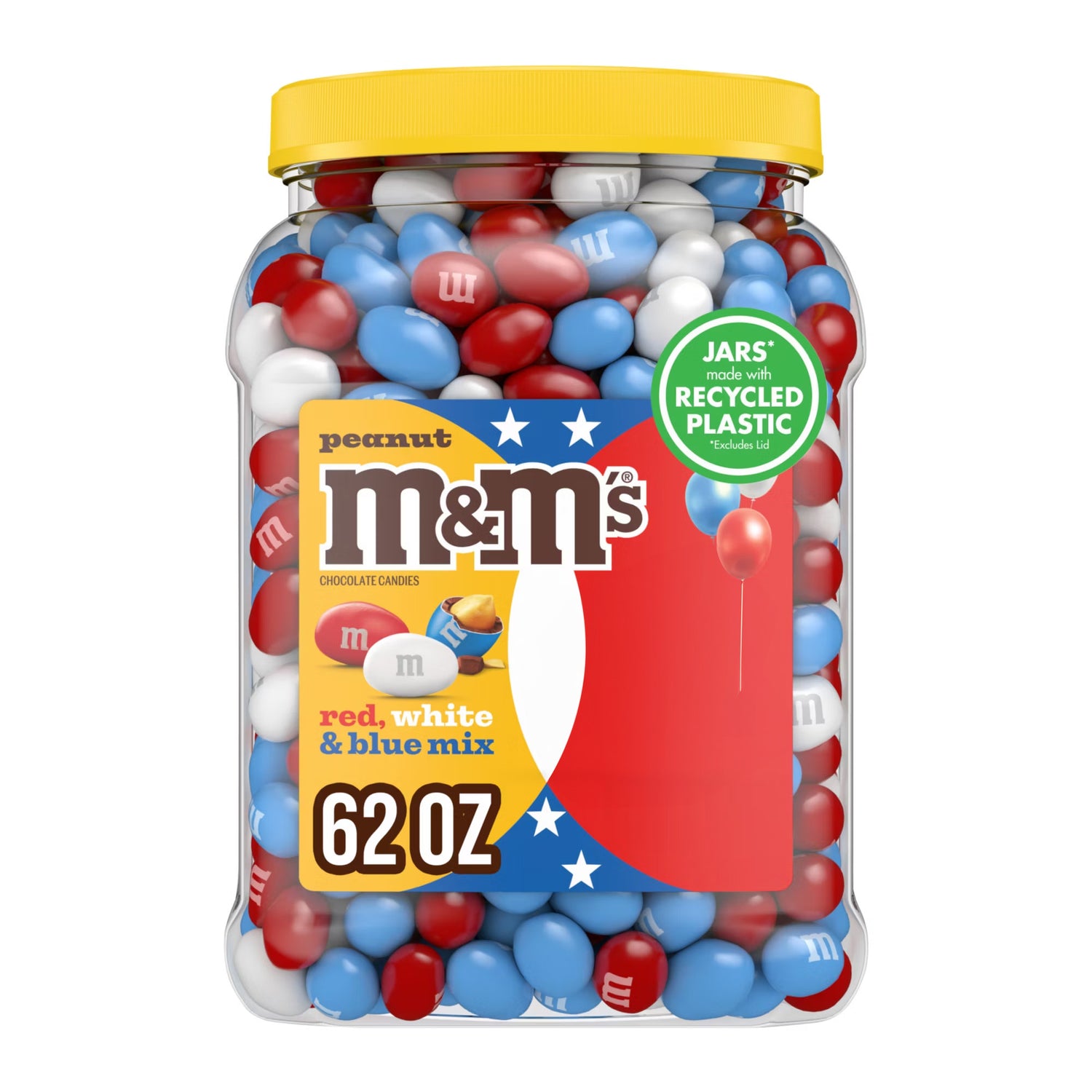 Chocolates Maní Blanco Rojo y Azul Tarro M&M's 1,76 Kg