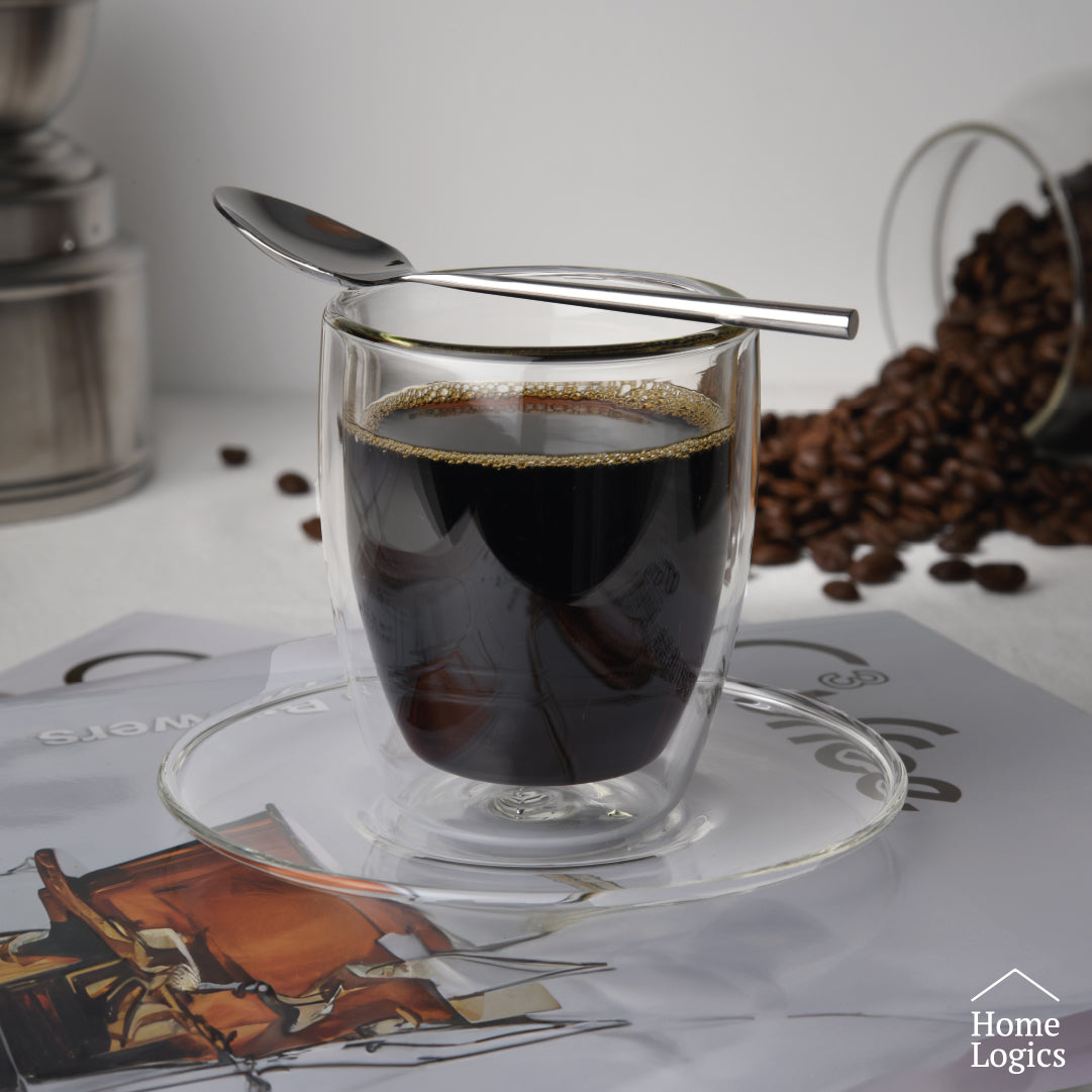 Set 4 Vasos Double Wall Glass 150 ml Home Logics 1 un