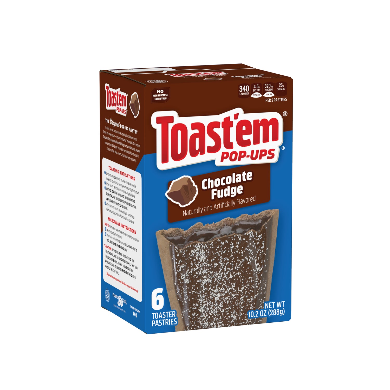 Pop-Ups Fudge Chocolate Toast'Em 6 un x 48 g