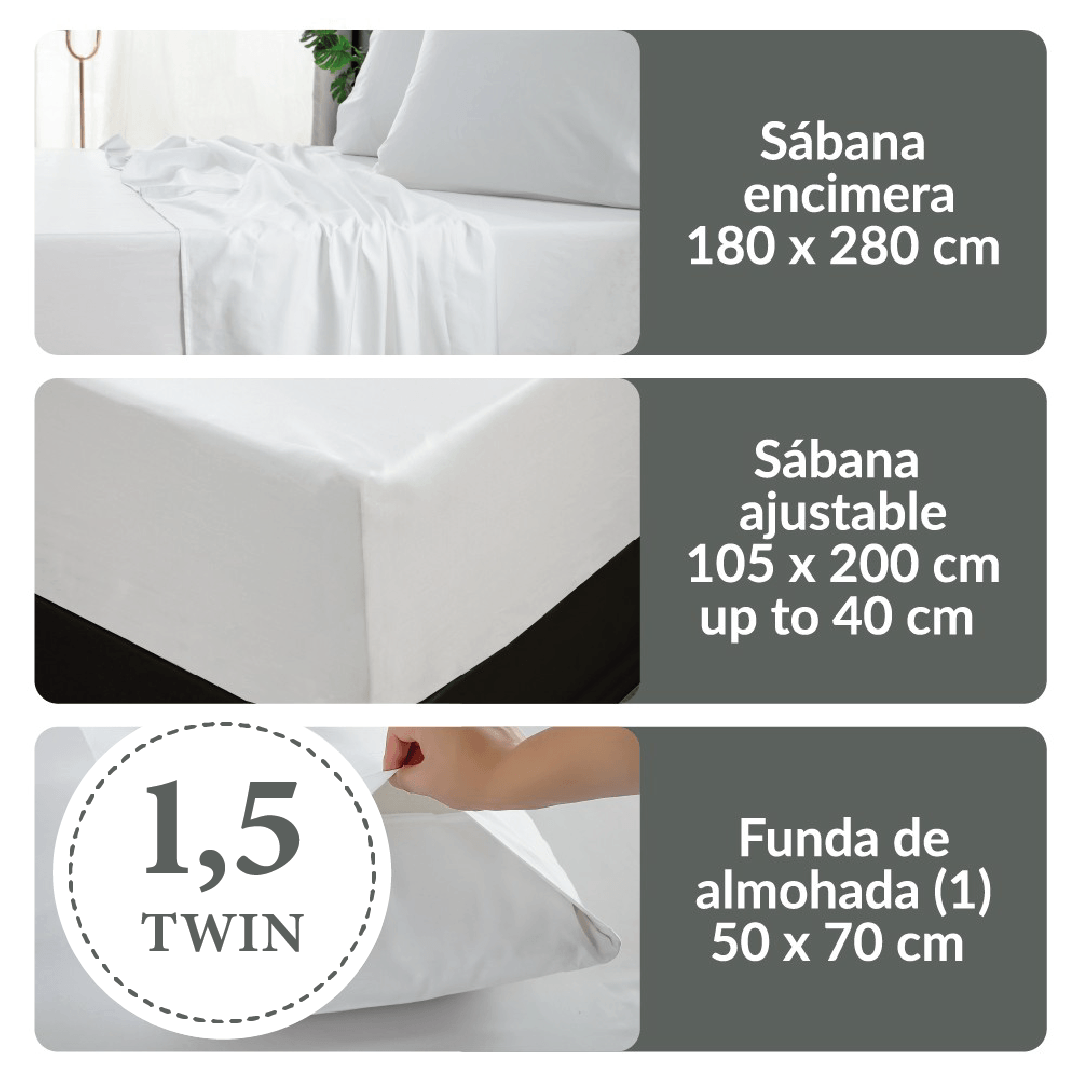 Set de Sábanas 400 Hilos White Blair Home