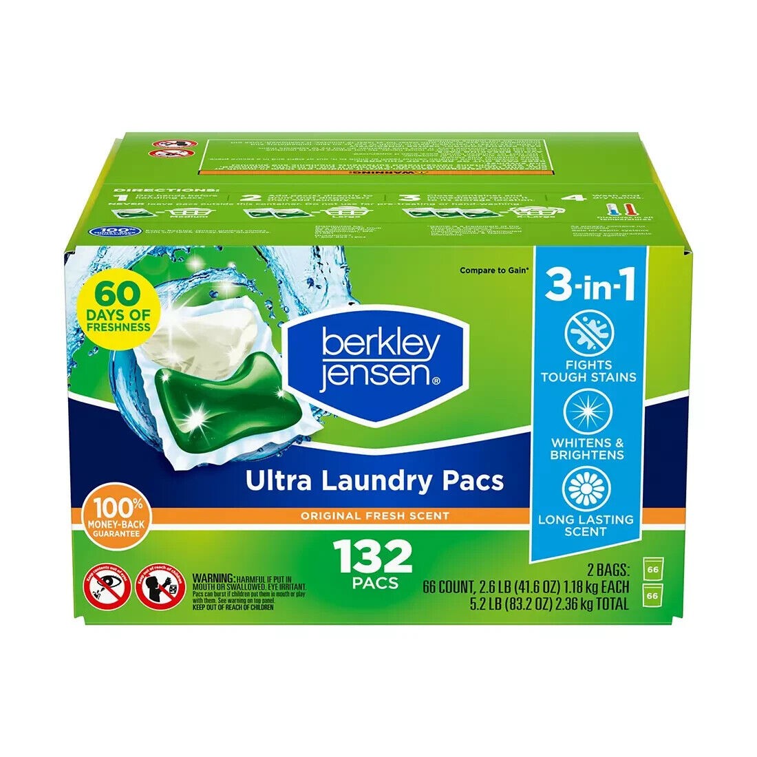 Detergente en Cápsulas Ultra Original Fresh Scent Berkley Jensen 132 un