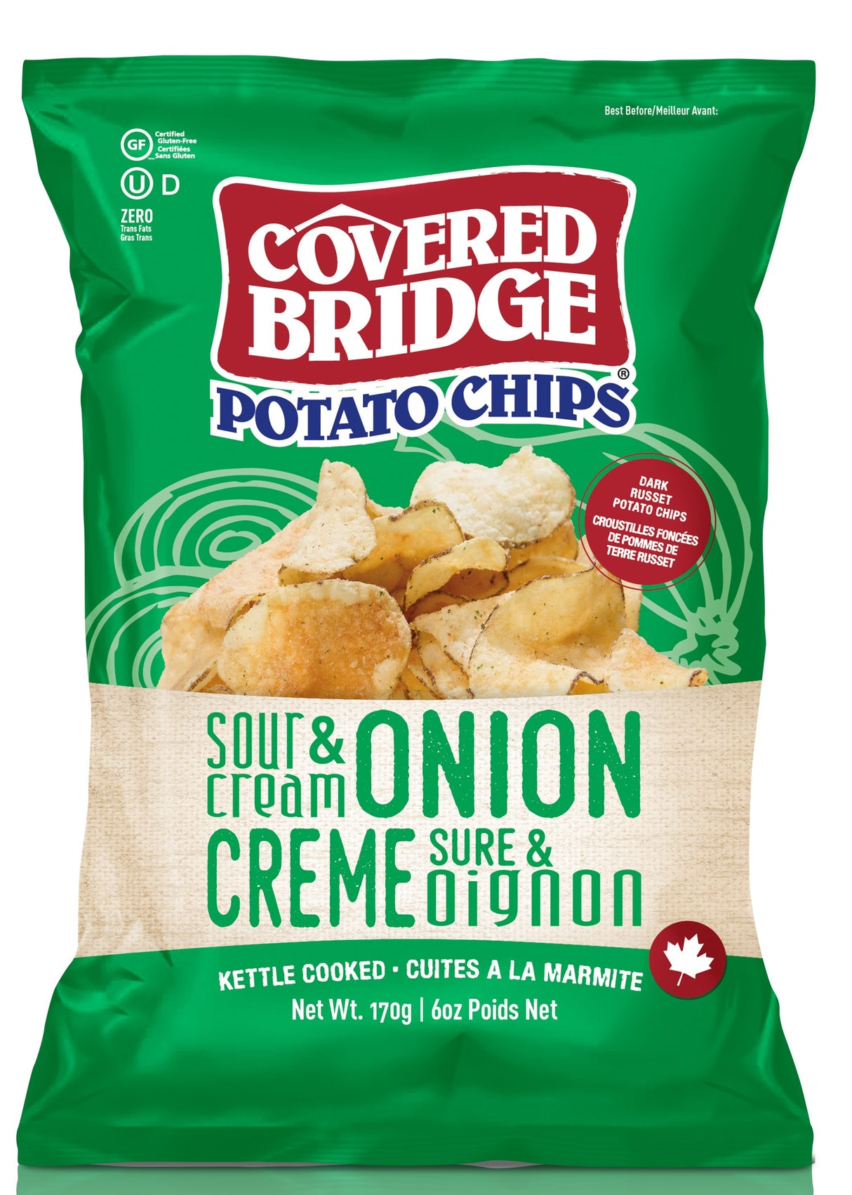 Papas Fritas Cebolla Crema Ácida Covered Bridge 170 g