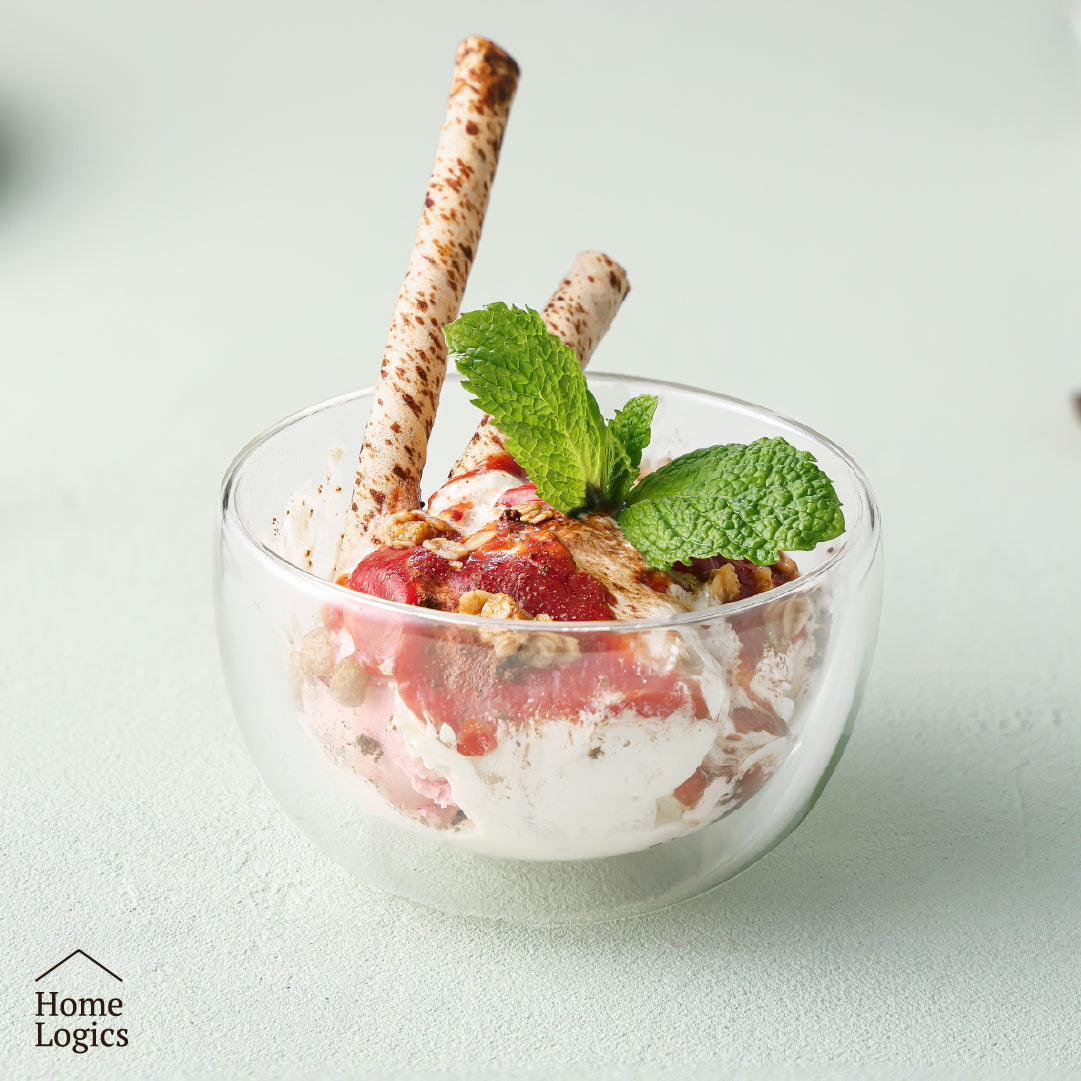 Set 2 Bowls Vidrio Doble Pared 250 ml Home Logics 1 un