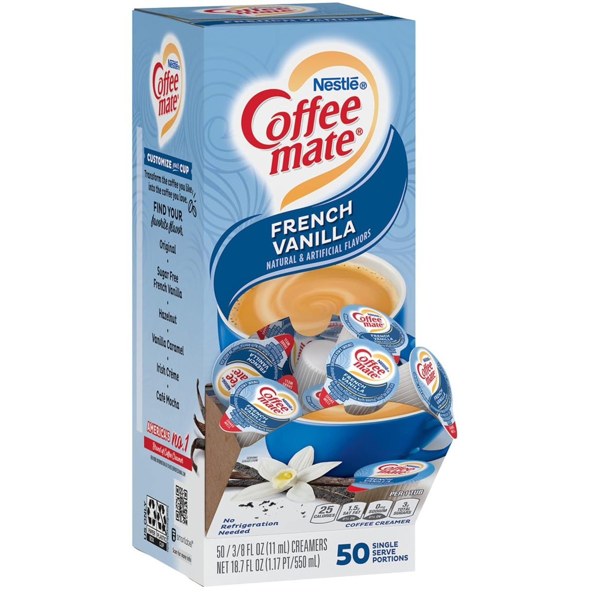 Crema para Café Individual Vainilla Francesa Coffee-Mate Nestle 50 un x 11 ml