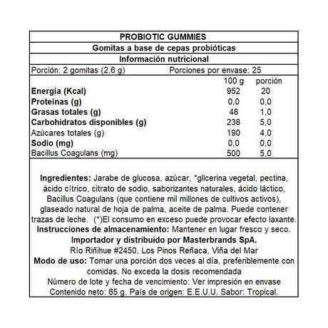 Probióticos Sabor Tropical 50 gm Nature's Truth 50 un