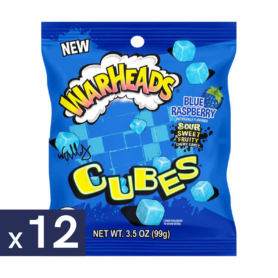 Caramelos Cubes Frambuesa Azul Warheads 12 x 99 g