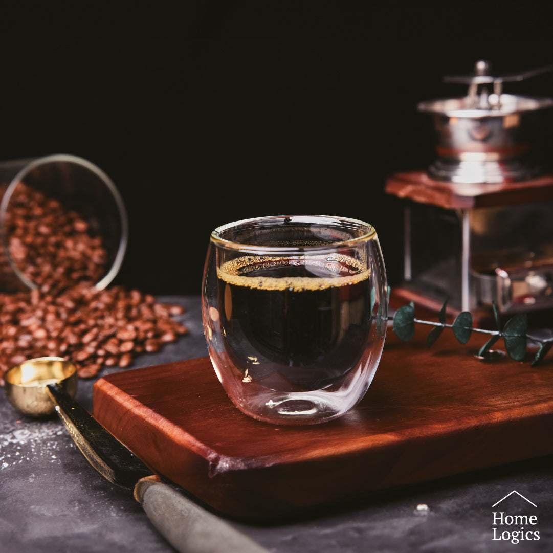 Set 4 Vasos Double Wall Glass 300 ml Home Logics 1 un