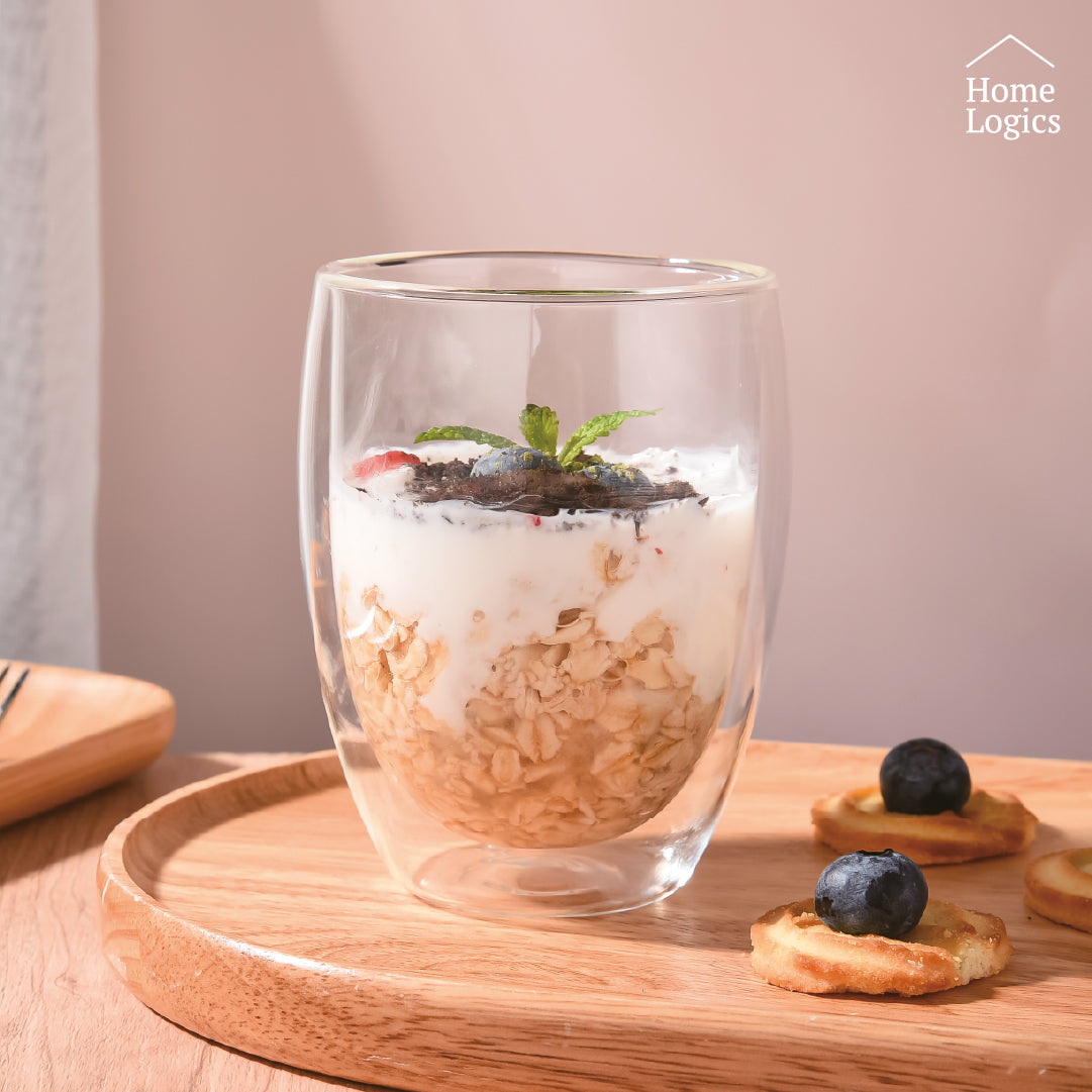 Set 2 Vasos Double Wall Glass 350 ml Home Logics 1 un