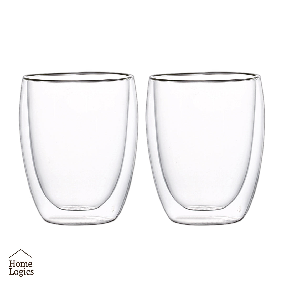Set 2 Vasos Double Wall Glass 350 ml Home Logics 1 un