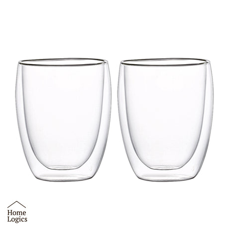 Set 2 Vasos Double Wall Glass 350 ml Home Logics 1 un
