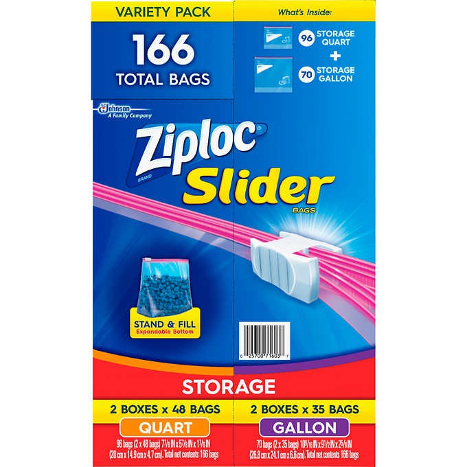 Bolsas Herméticas 2 Variedades Slider Ziploc 166 un