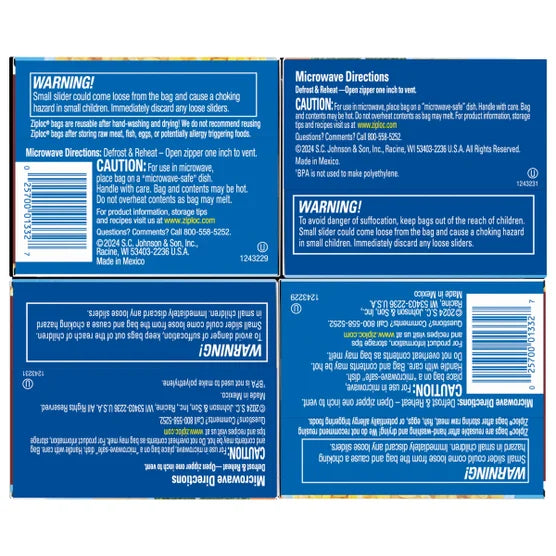 Bolsas Herméticas Variedades Slider Ziploc 144 un