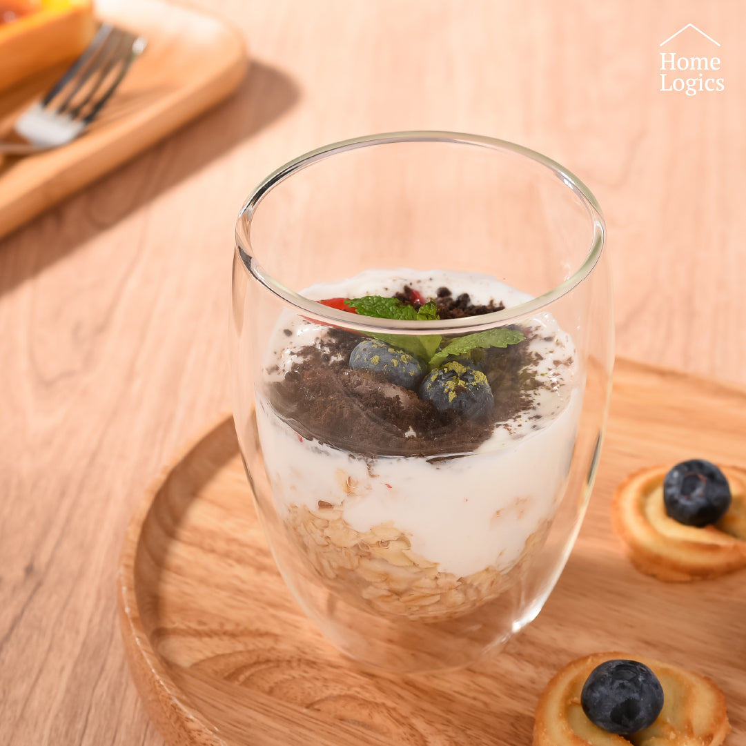 Set 2 Vasos Double Wall Glass 350 ml Home Logics 1 un