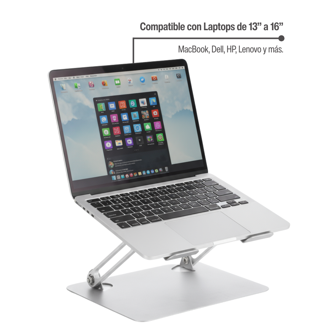 Soporte Ajustable Elevador Notebook Acero Assen 1 un