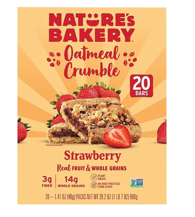 Barrita Crumble de Avena Frutilla Nature's Bakery 20 x 40 g