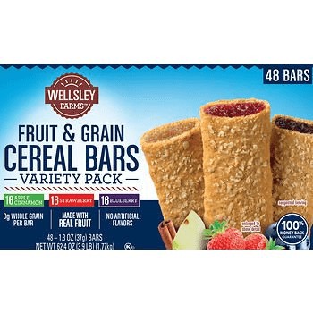 Barritas de Cereal y Frutas Variedades Wellsley Farms 48 un