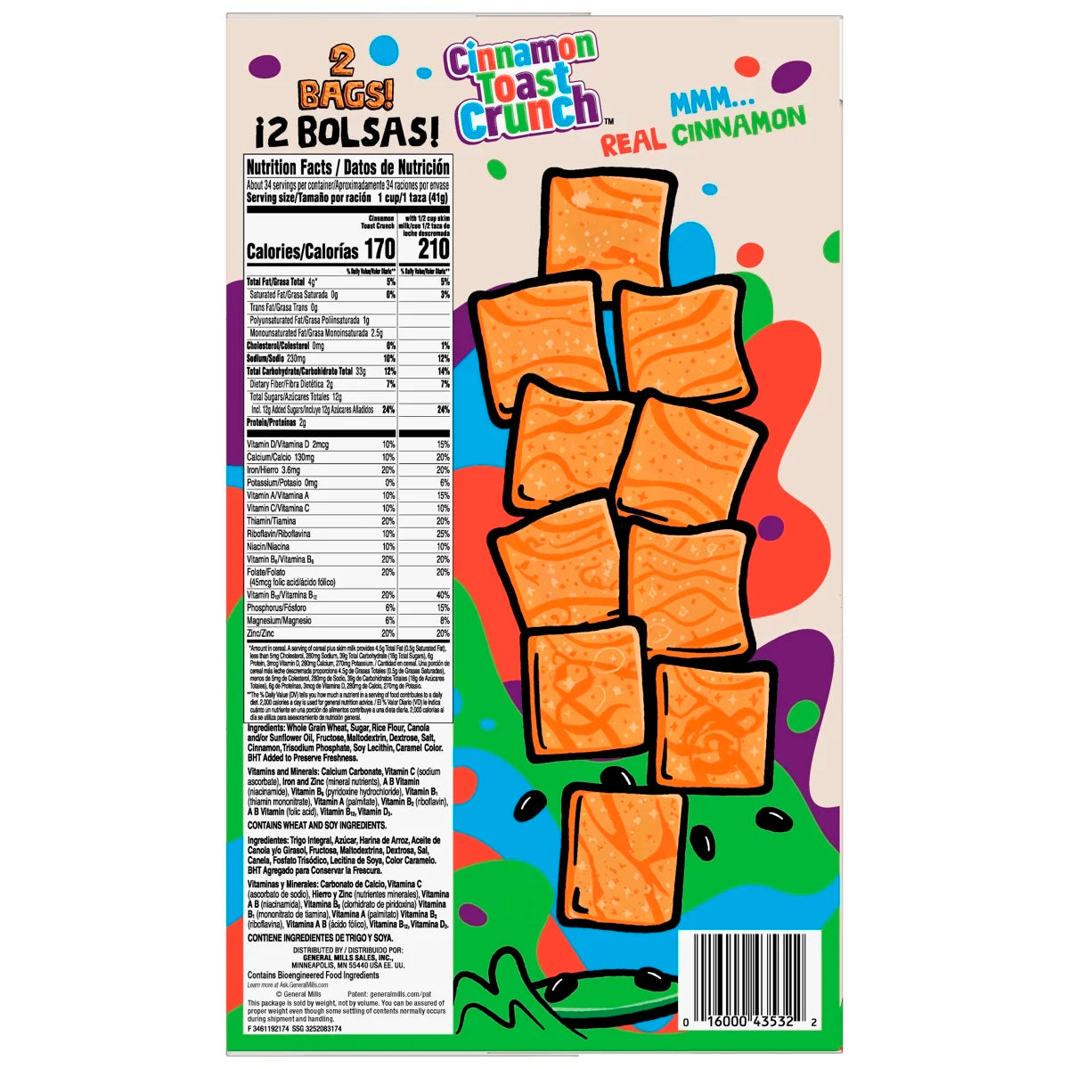 Cereal Cinnamon Toast Crunch General Mills 2 un x 700 g