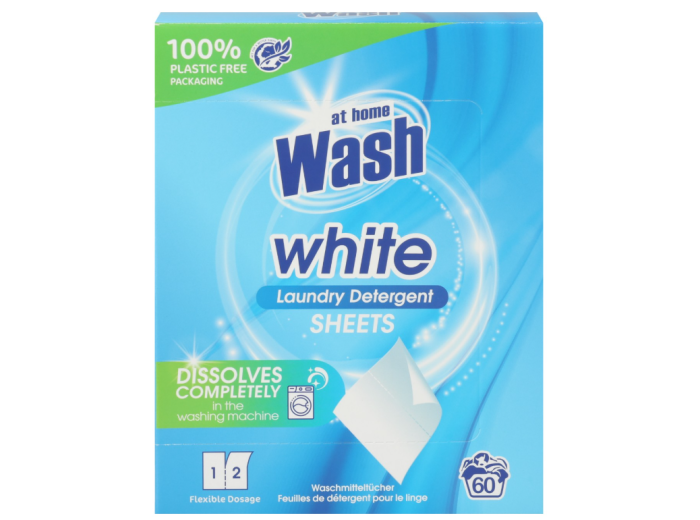 Detergente en Hojas Ropa Blanca At Home 30 un