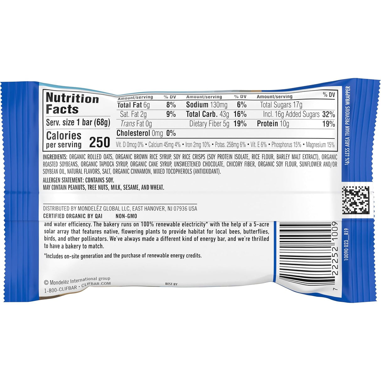 Barritas Avena Chocolate Chip Clif 68 g