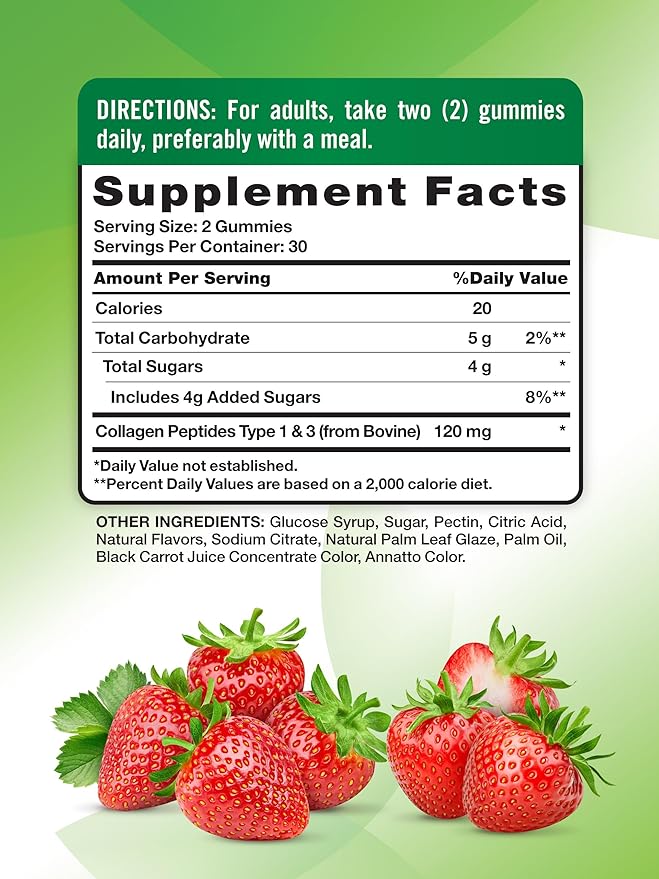 Colágeno 1 & 3 Sabor Frutilla 60 gm Nature's Truth 60 un