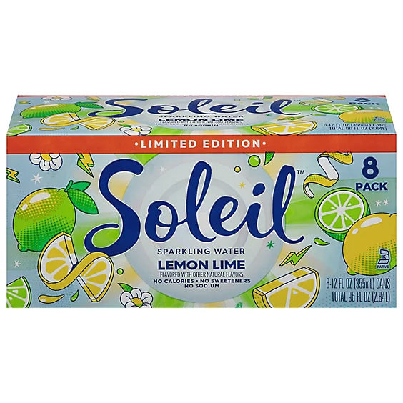 Agua Saborizada con Gas Lima Soleil 8 x 355 ml
