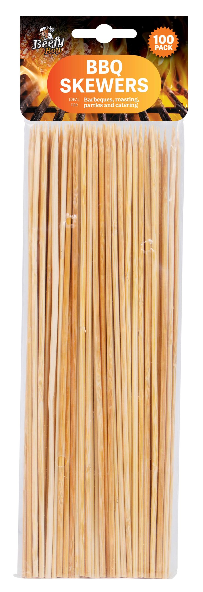 Pack 100 Brochetas de Bambú 25 cm 1 un