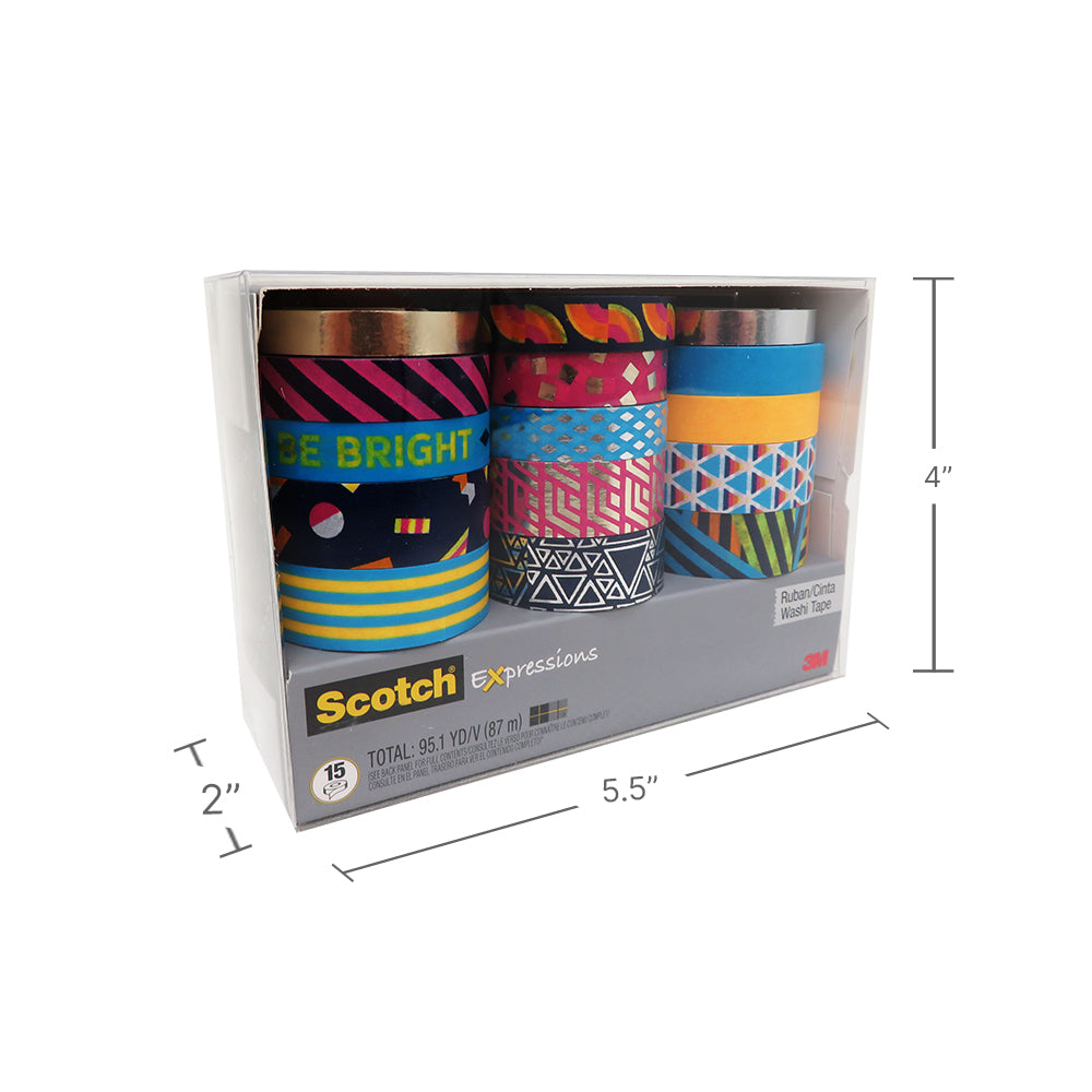 Set 15 Cintas Adhesivas Washi Expressions 3M Scotch 1 un