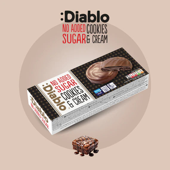 Galletas Chocolate Centro Crema sin Azúcar :Diablo 128 g