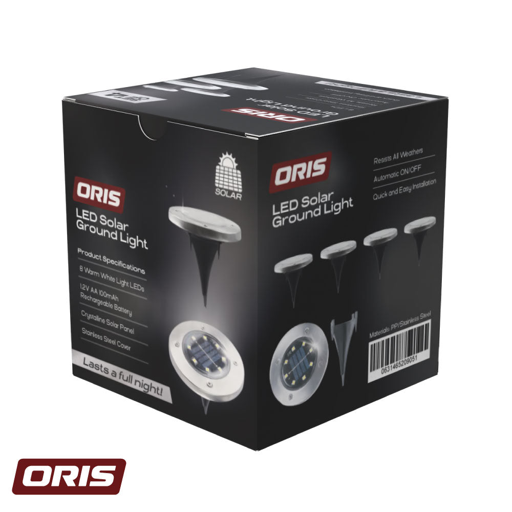 Set 4 Luces Solares Piso Estaca 8 Leds Oris 1 un