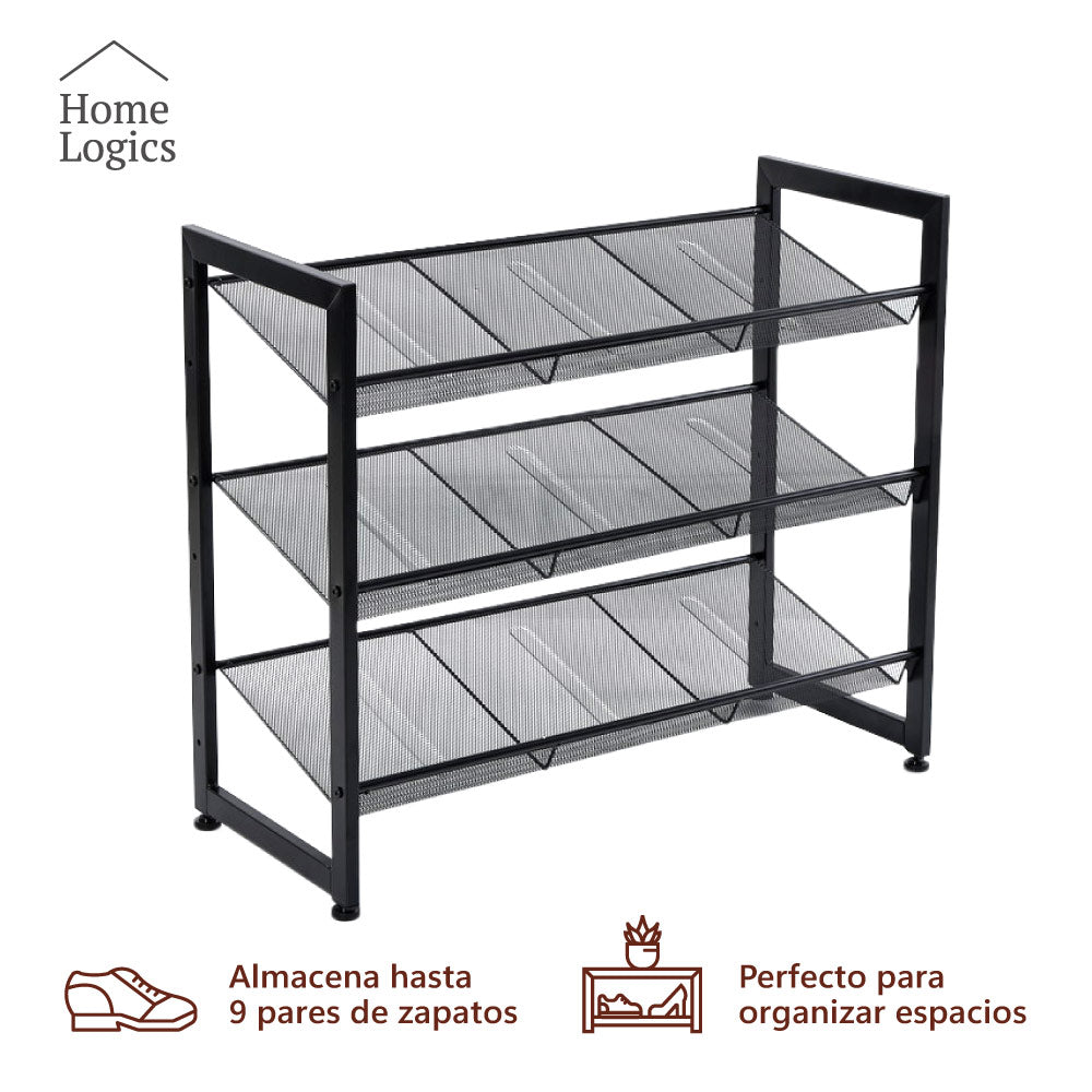 Rack Organizador Zapatos 3 Niveles Black Home Logics 1 un