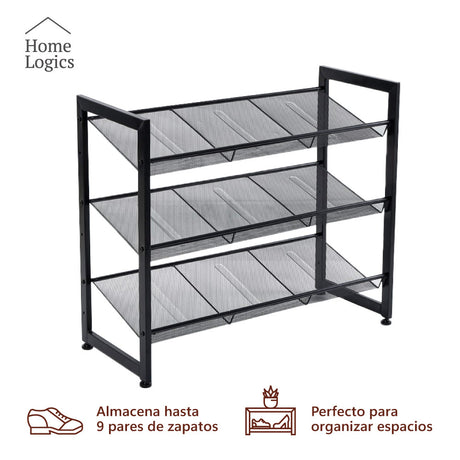 Rack Organizador Zapatos 3 Niveles Black Home Logics 1 un