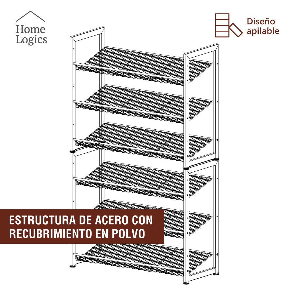 Rack Organizador Zapatos 3 Niveles Black Home Logics 1 un