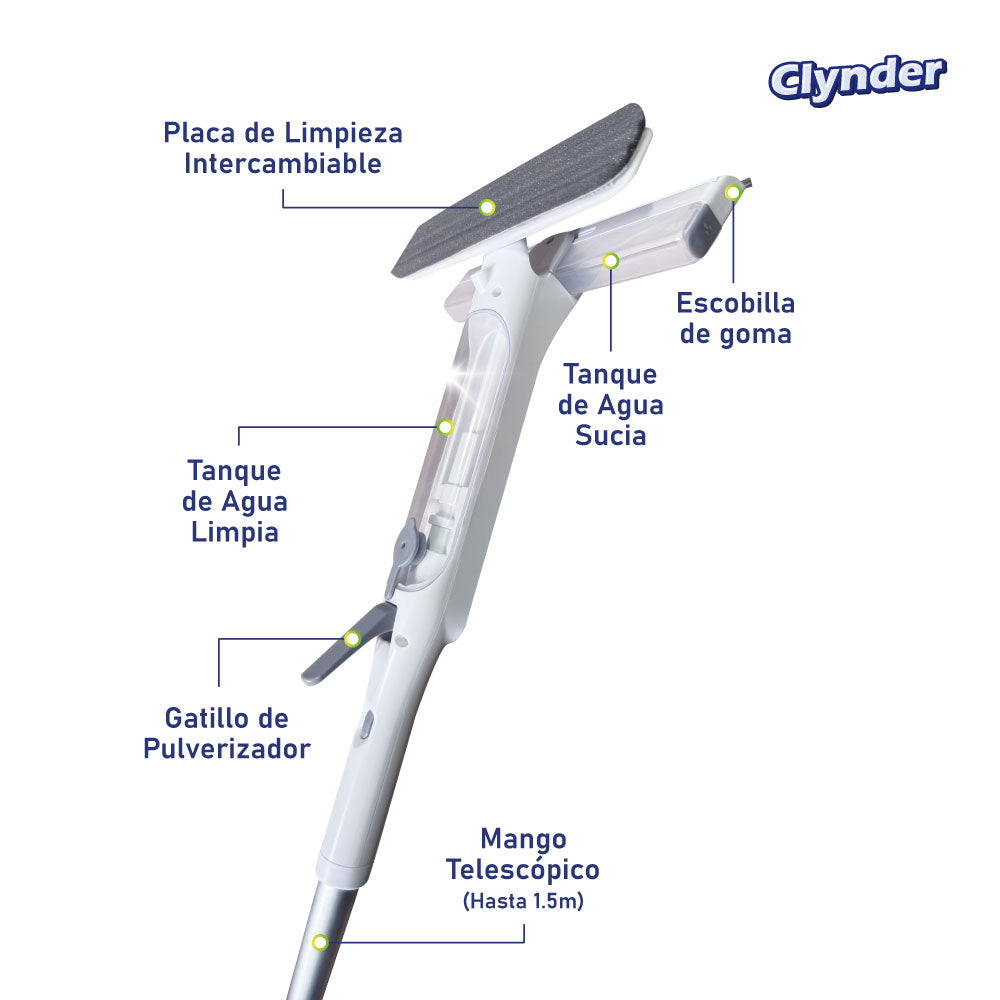 Limpia Vidrios con Aspersor con Repuesto Clynder 1 un
