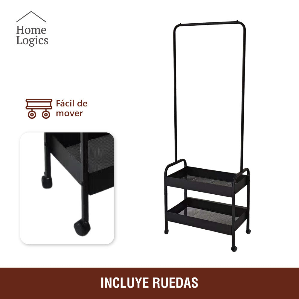 Rack Organizador Ropa 2 Niveles Black Home Logics 1 un