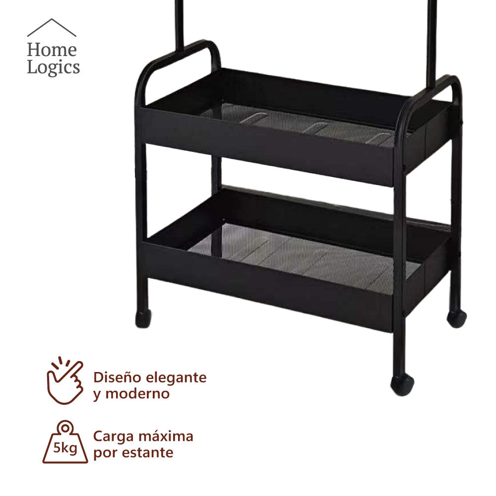Rack Organizador Ropa 2 Niveles Black Home Logics 1 un