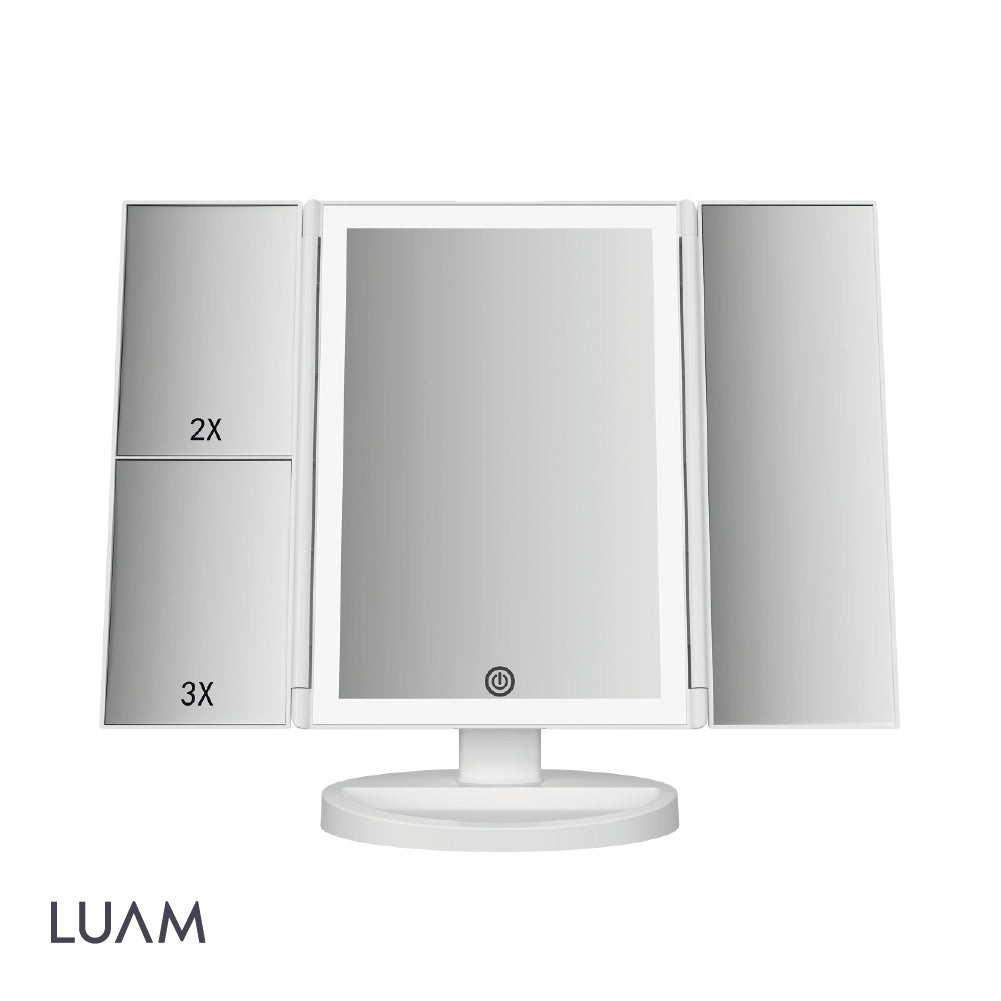 Espejo Maquillaje Triple Aumento Led Luam 1 un