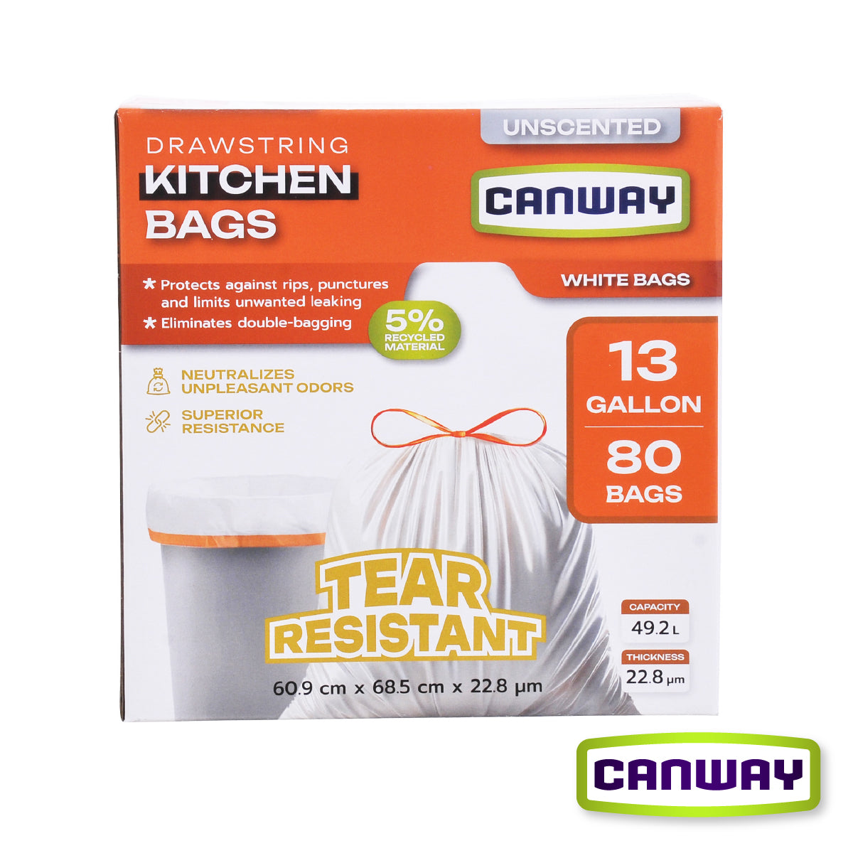 Bolsas Basura Cocina 61 x 69 cm Canway 80 un