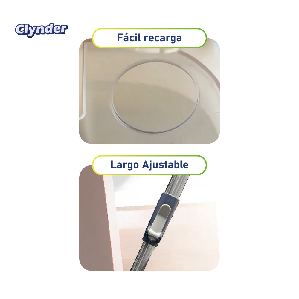 Set Mopa Cuadrada Spin con Repuesto Clynder 1 un