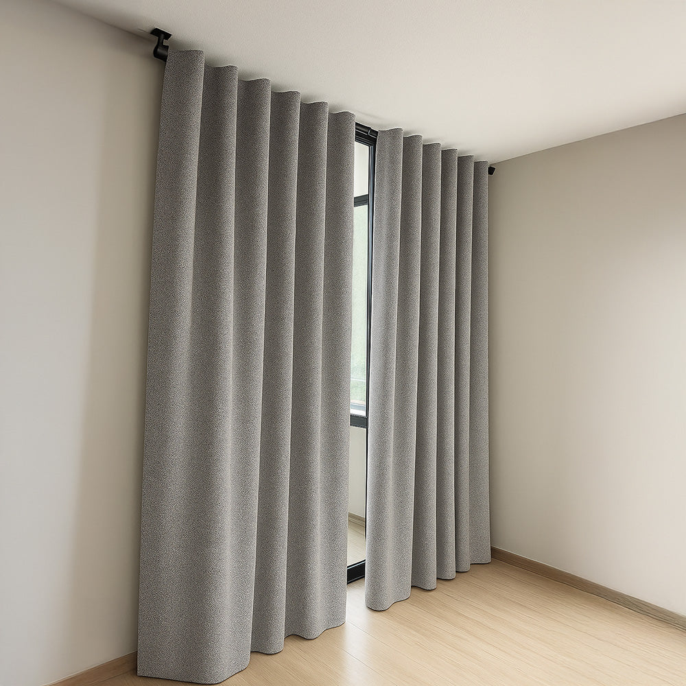 Cortina Blackout Textura Lino 145 x 250 cm Gray Blair Home 1 par