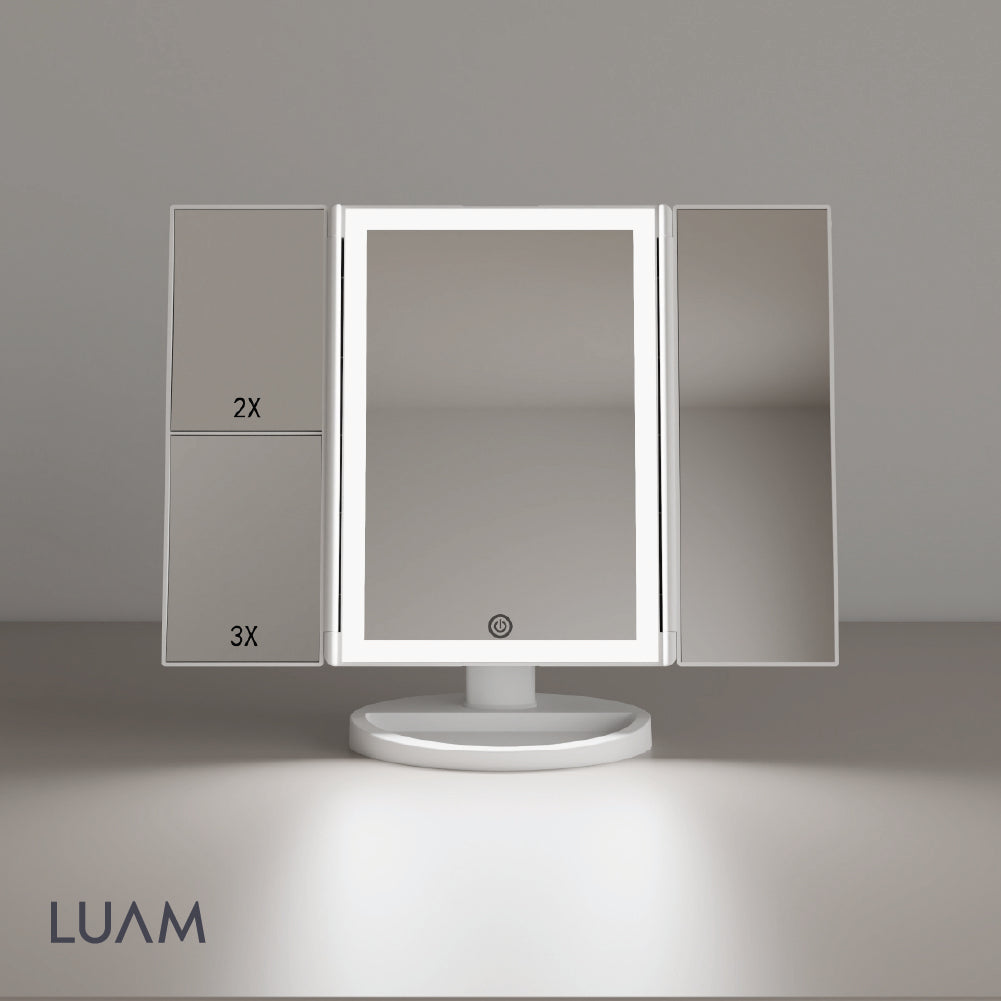 Espejo Maquillaje Triple Aumento Led Luam 1 un