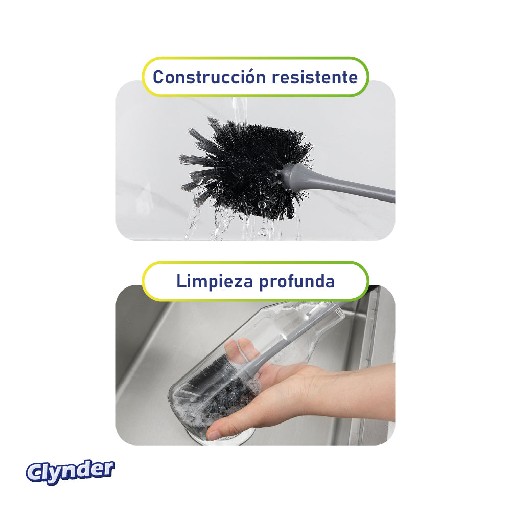Set 2 Cepillos Flexibles Limpieza Botellas Clynder 1 un