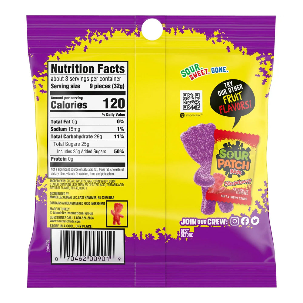 Gomitas Uva Sour Patch Kids 12 x 101 g