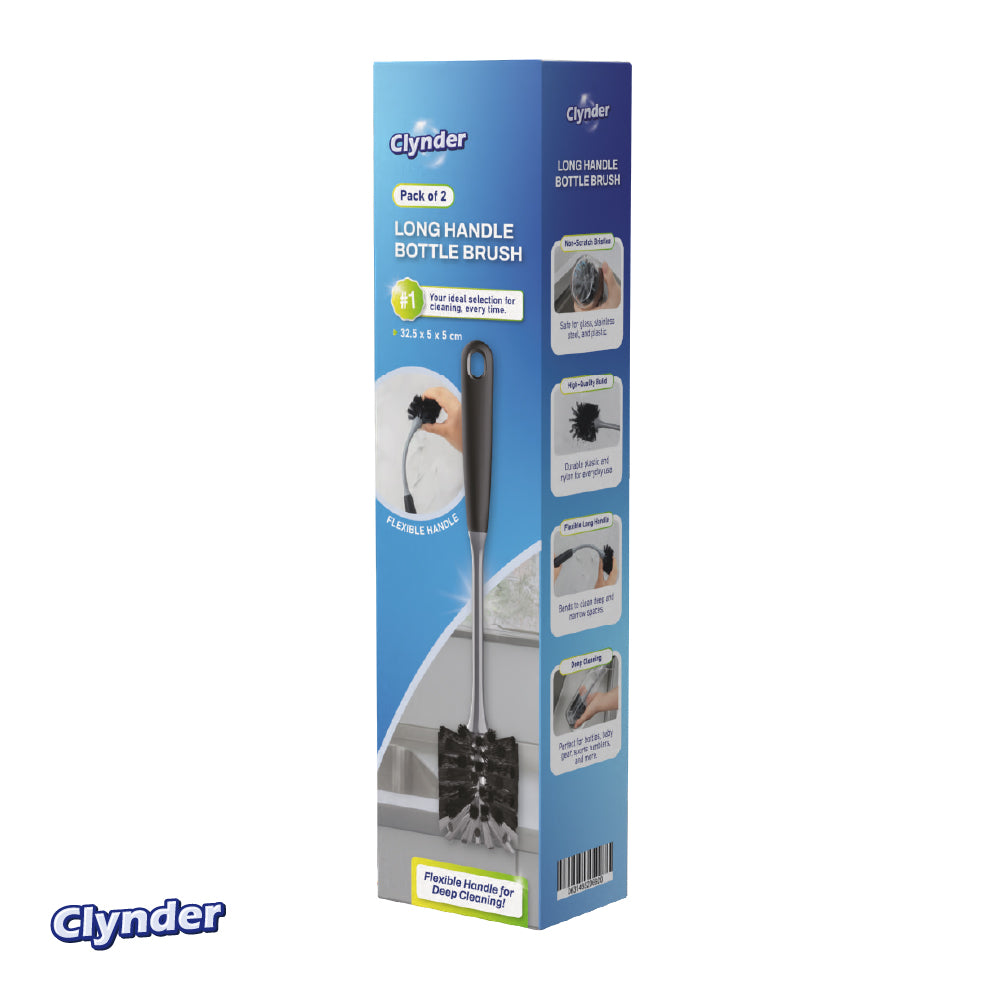 Set 2 Cepillos Flexibles Limpieza Botellas Clynder 1 un