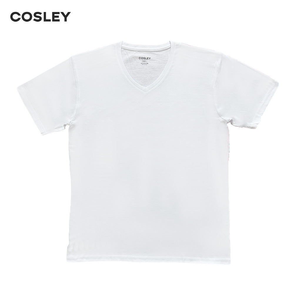 Poleras 100% Algodón Blancas Cuello V Pack 3 Cosley