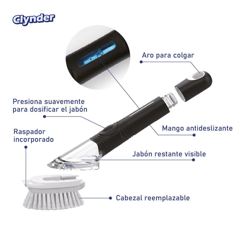Cepillo Dispensador Lavalozas Clynder 1 un
