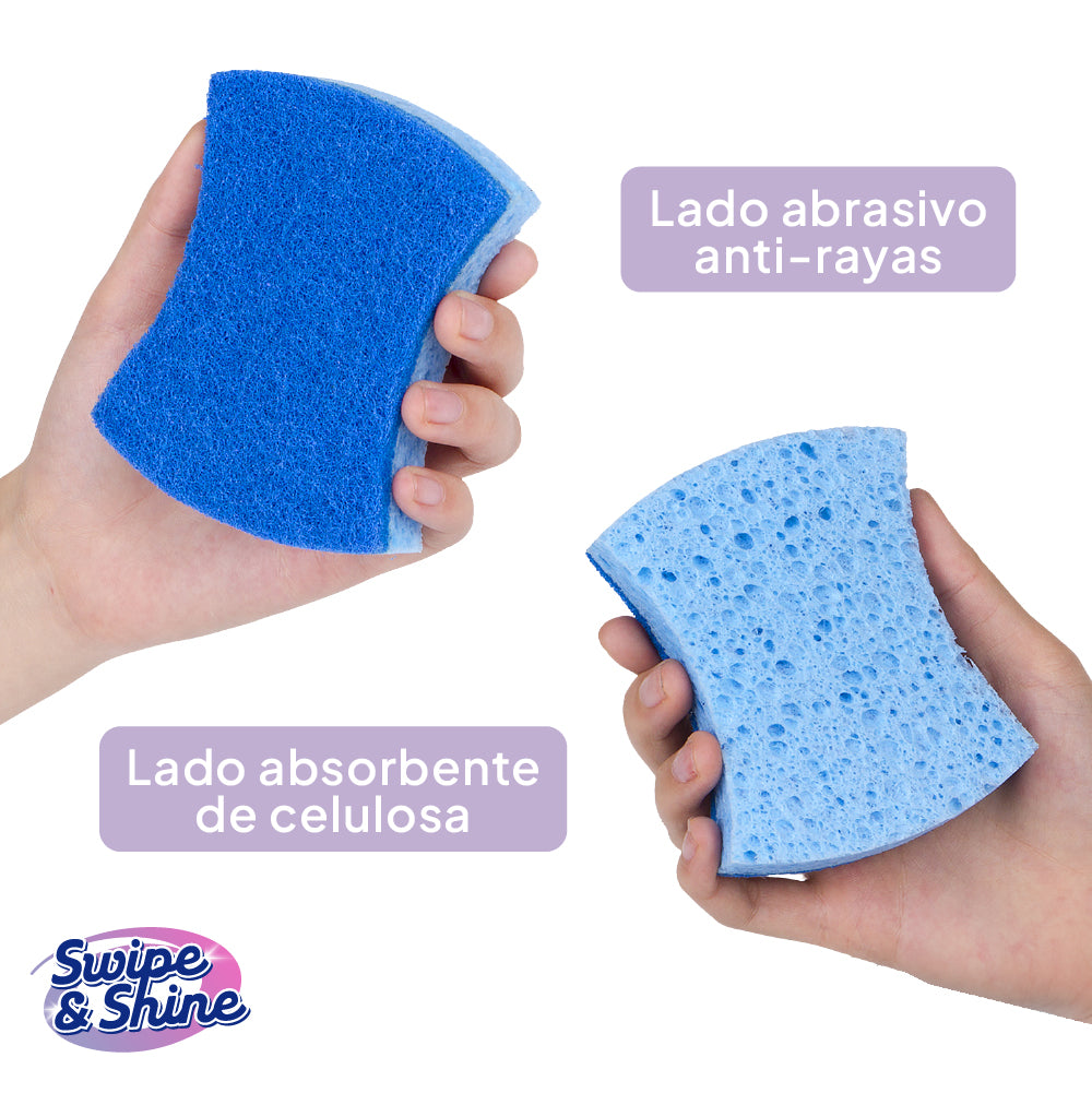 Set 6 Esponjas Celulosa Anti Rayas Swipe & Shine 1 un