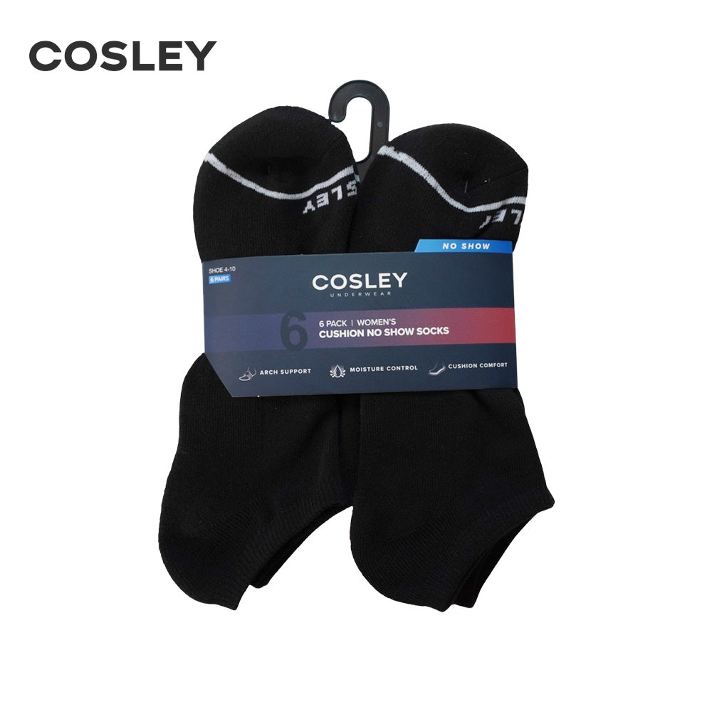 Calcetines Mujer Cushion No Show Black Cosley Pack 6
